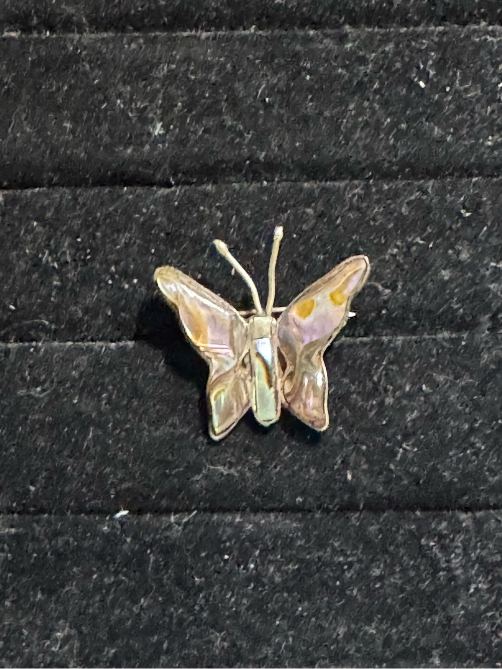 Vintage 925 Mexico Sterling Silver Abalone Butterfly Brooch